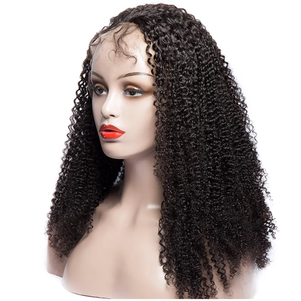 Kinky Curly Wigs for Women Maxine Remy Human Hair Black Long 13x4 Lace Front Afro wigs African American | Шиньоны и парики