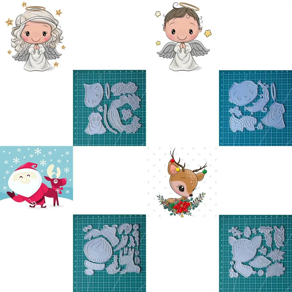 

Christmas reindeer shape set craft paper dies cut for card making diy scrapbooking dies metal 2021 Embossing newest
