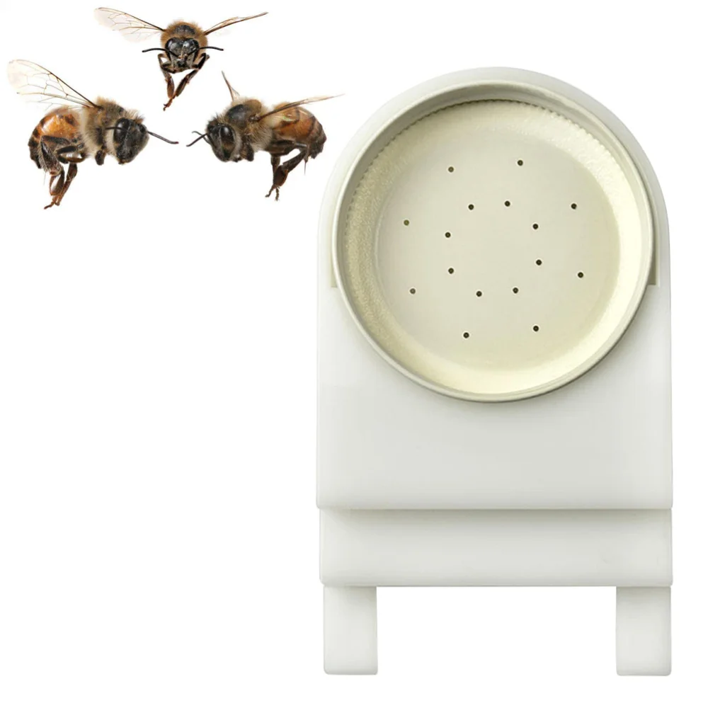 

2PCS Beehive Entrance Feeder Honeybee Hive Feeder with Perforated Lid Bee Feeder(White)
