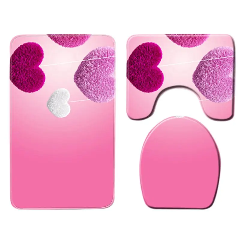 3 шт./компл. Творческий Коврик для ванной из мягкой фланели с нескользящей