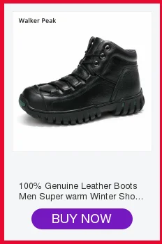 Winter Ankle Boots mens Genuine Leather Snow Boots Big Size 38-50 Outdoor Warm Winter Shoes for Men Anti-cold Boots Walker Peak