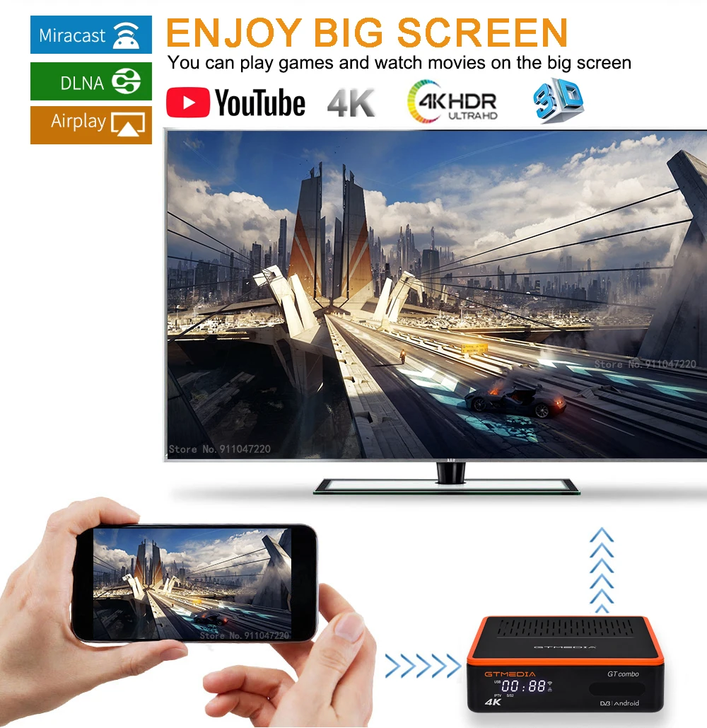 2021NEW GTMEDIA GT Combo 4K 8K Android 9 0 Smart TV BOX DVB S2 T2 кабель цифра спутниковый телевизионный