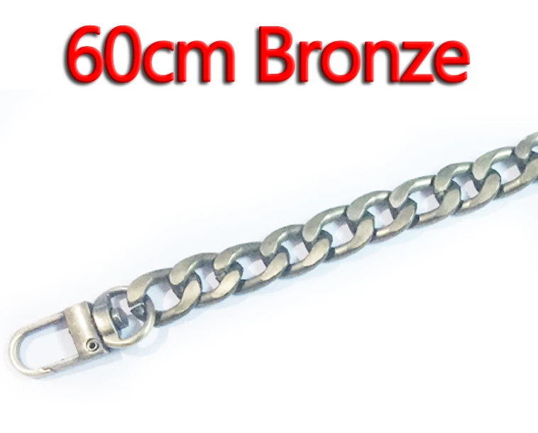 60cm Bronze Ультра светильник Алюминиевые цепочки DIY золото, серебро, пистолет черный 12 мм сменный светильник на цепочке кошелек ремень, сумка ремни для маленькой сумочки - Цвет: 60cm Bronze