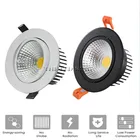 Черный белый Диммируемый светодиодный потолочный COB светильник AC110V 220V 3W5W7W12W Встраиваемый светодиодный точечный светильник Светодиодный точечный светильник lumination внутренней отделки потолочный светильник