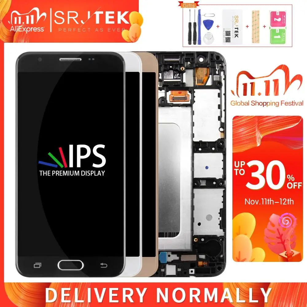 Экран с одним отверстием для Samsung GALAXY J5 Prime G570 дисплей G570F G570Y ЖК сенсорным цифровым
