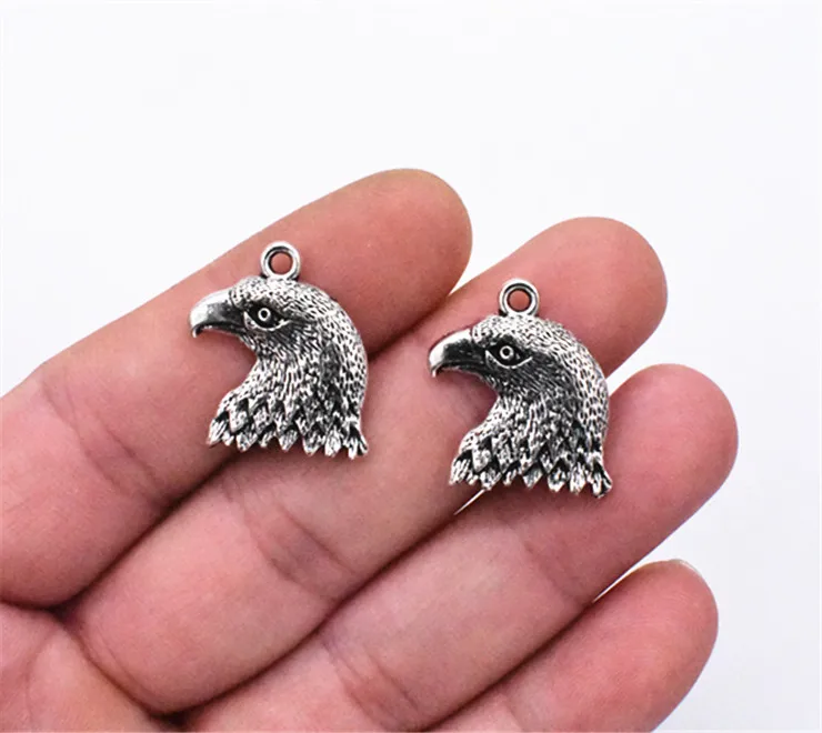 

10 шт. 33x21 мм Античные с серебристым покрытием головы орла шарма ювелирных изделий DIY ручной ювелирные изделия