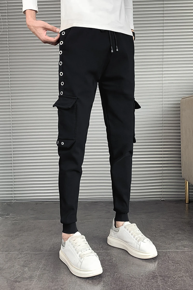

Winter Thick Plus Velvet Warm Harem Pants Men Clothes 2020 Slim Fit Side Pockets Casual Joggers Trousers Low Waist Black 34-28