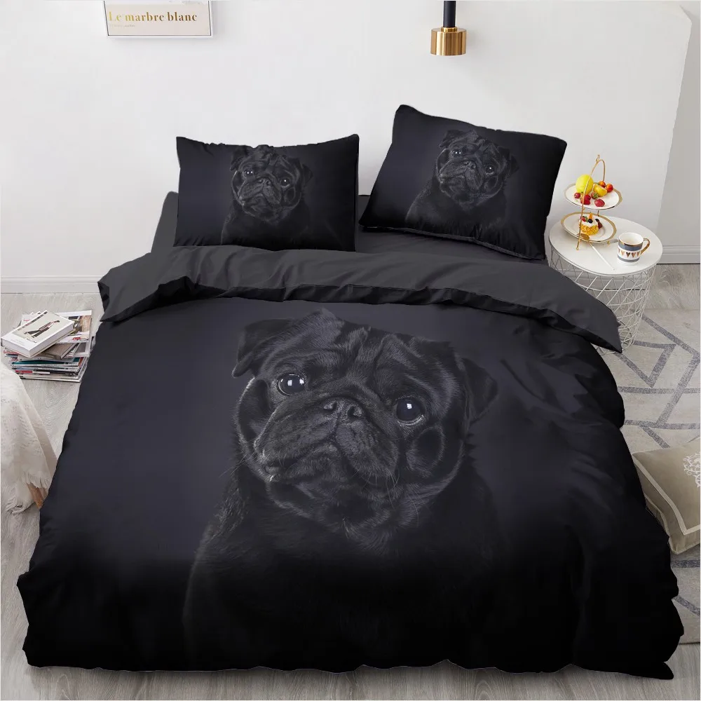 

3D Bedding Sets Green Duvet Quilt Cover Set Comforter Bed Linen Pillowcase King Queen 200x200cm Size Dogs Pet Dog Cat