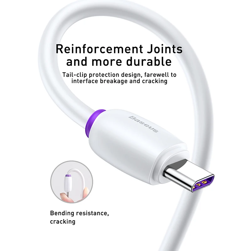 Baseus 5A usb-с кабель для быстрой зарядки USB-C Huawei P30 P40 Realme Poco X3 Xiaomi redmi 9 Samsung S10 зарядный с