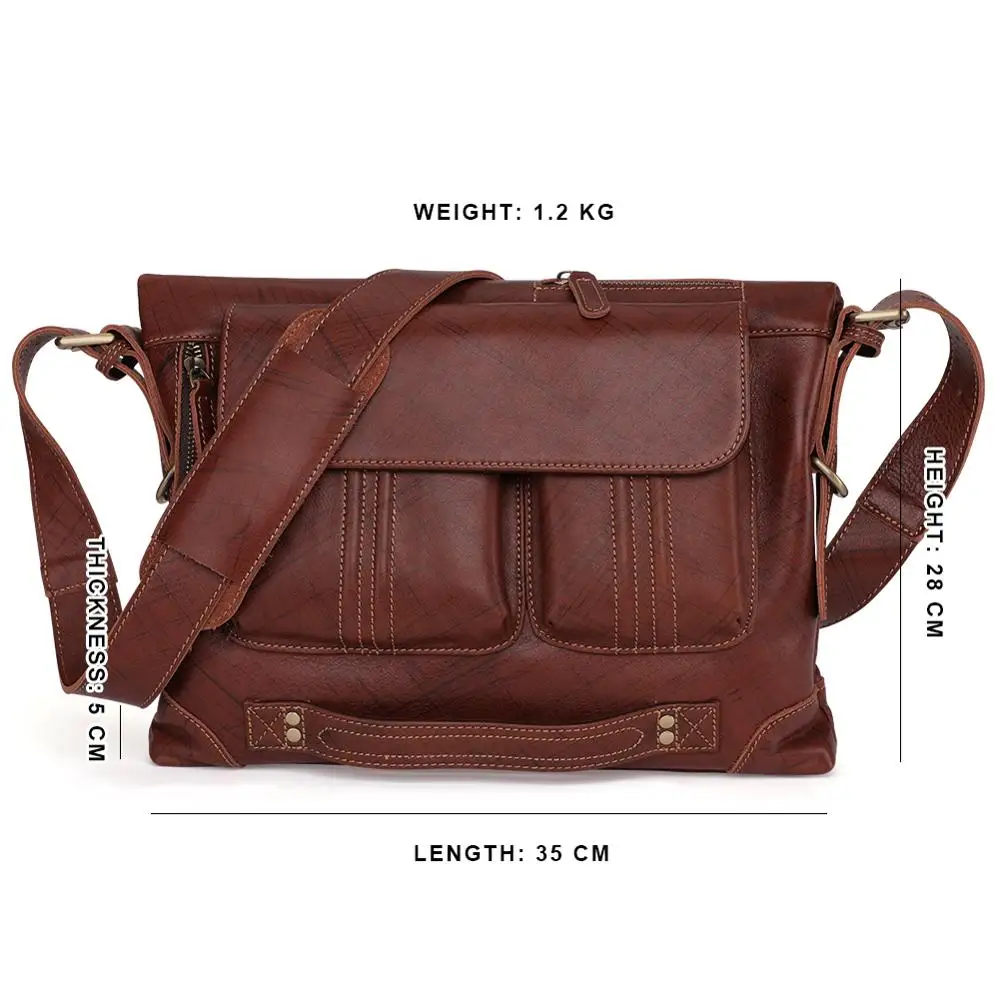 Сумка-мессенджер JOGUJOS мужская из натуральной кожи Многофункциональный саквояж