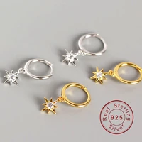 minimalist anise star silver 925 sterling silver ear clip elegant women piercing jewelry birthday simple noble jewelry gift