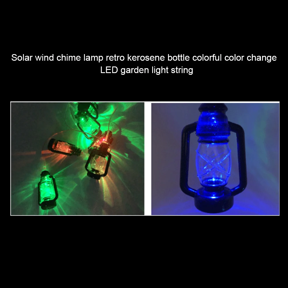 

For Garden Retro Color Changing Home 6 Leds Waterproof Decoration Patio Hanging Wind Chime Solar Light Outdoor Indoor Yard