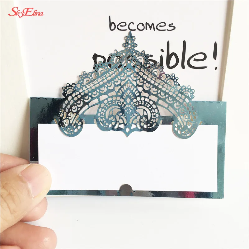 100 шт. винтажные кружевные настольные визитки 5zSH935 с лазерной резкой и номером |