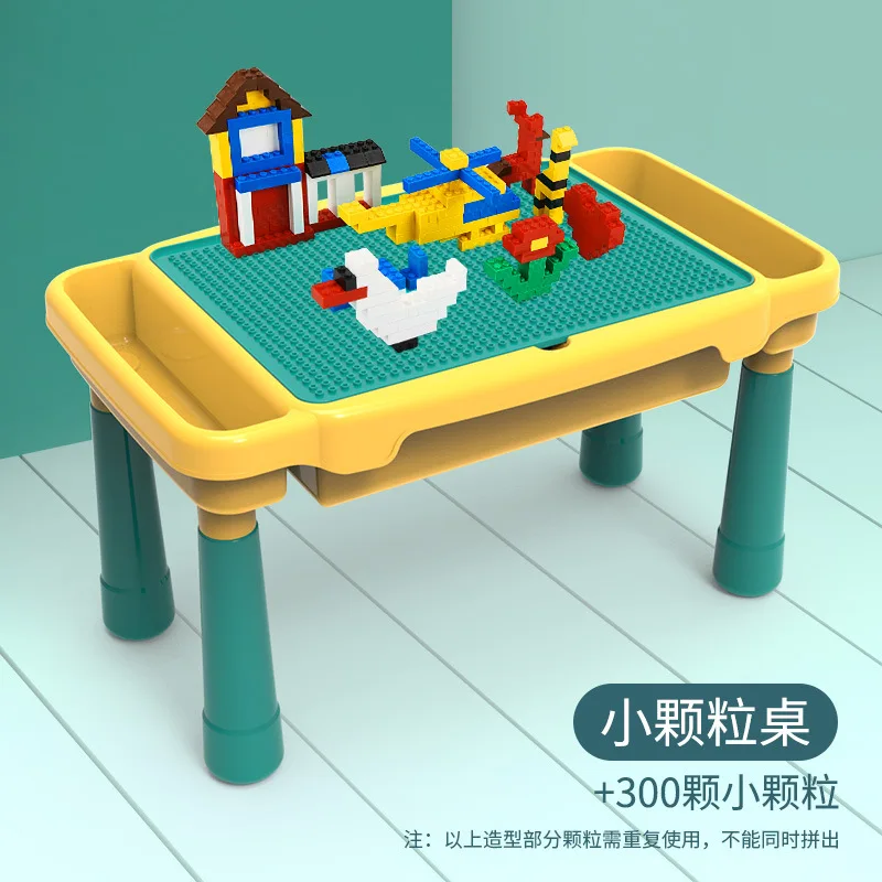 Набор строительных блоков стол с табуретом детская сборная игрушка совместим
