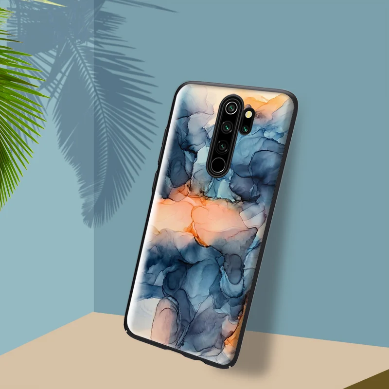 Чехол для Redmi Note 9 Pro с мраморным рисунком чехол акварельными красками Xiaomi 8 9S 9A 9C 8T 7
