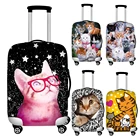 Пылезащитный чехол для чемодана, эластичный чехол для багажника 18-32 дюйма, водонепроницаемый, принт с милой кошкой