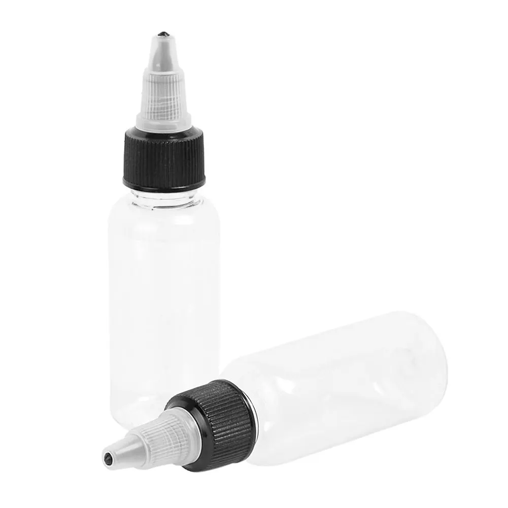 

10pcs 30/60ml Tattoo ink bottle Recyclable Clear Tattoo Airbrush Ink Pigment Bottles Empty Bottle Container For Tattoo Ink Color