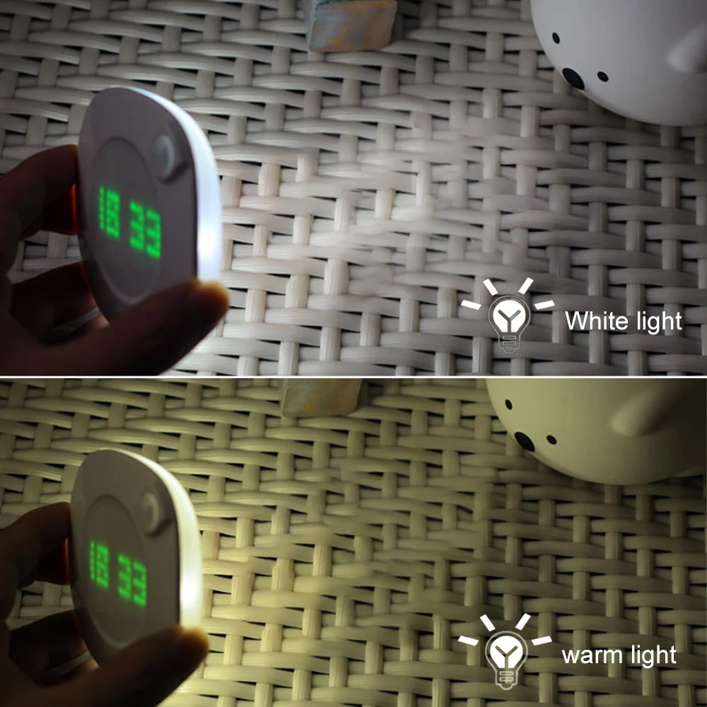 Ночсветильник с датчиком движения и часами питание от аккумулятора Пассивный