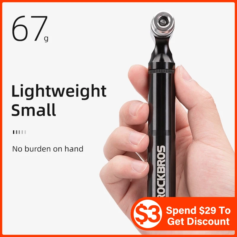 Насос велосипедный ROCKBROS воздушный насос 130psi портативный из алюминиевого сплава