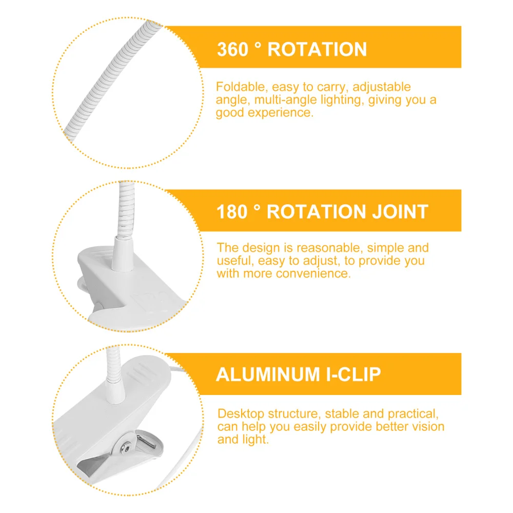 

48-LED Reading Lamp Ring Clip-on Light USB Powered Bedside Tabletop Light