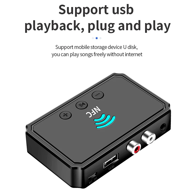 Беспроводной Bluetooth-адаптер для аудиоприемника 5 0 NFC 3 мм RCA музыкальный
