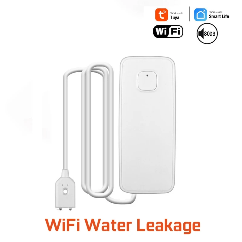 

Датчик утечки воды Tuya WiFi Smart Life, датчик утечки воды, датчик уровня утечки, детектор резервуара с сигнализацией, защита от перелива