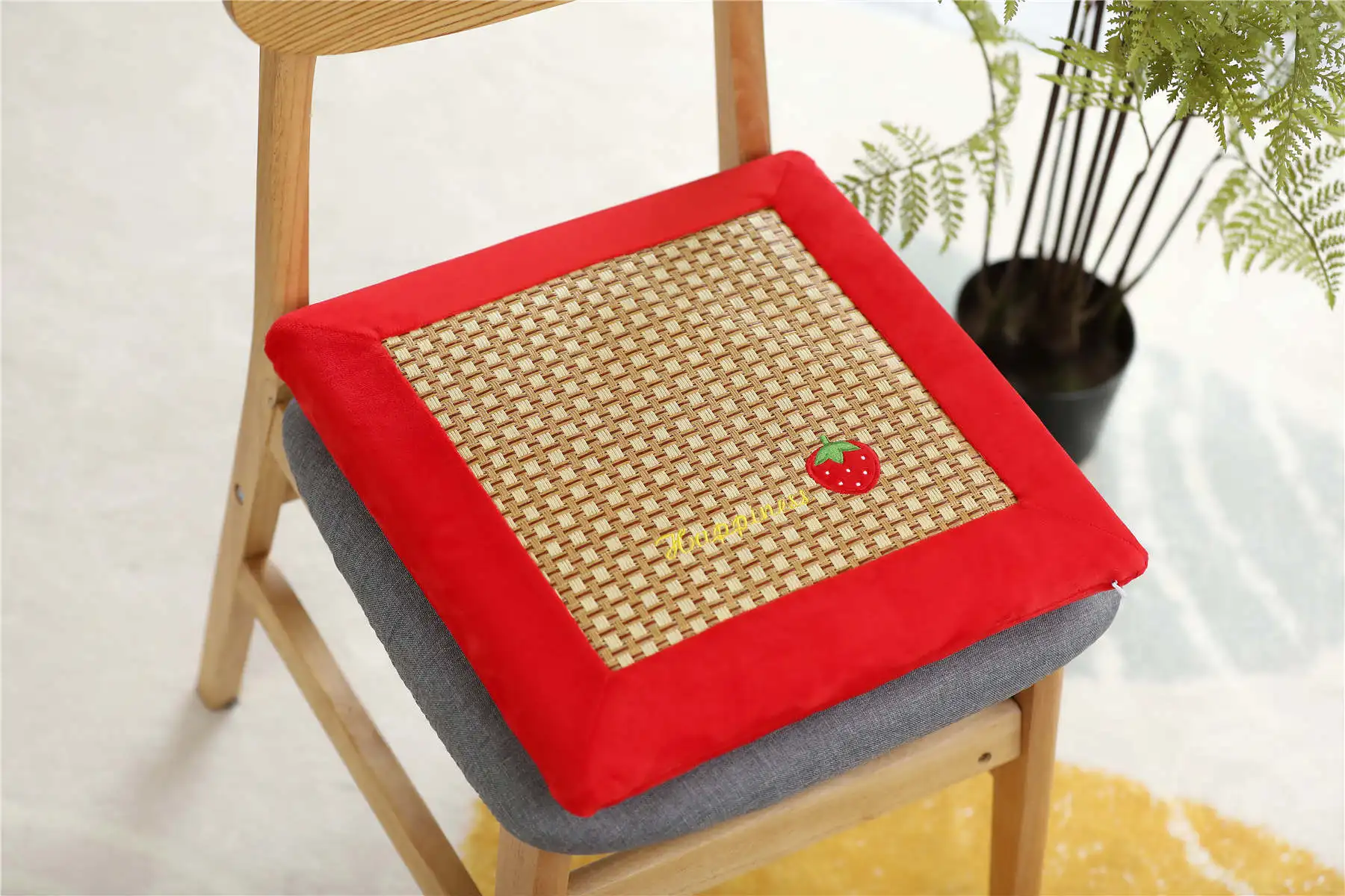 

Summer Mat Seat Cushion Sofa Floor Tatami Square Pillow Memory Foam Office Desk Chair Cushions Fruit Decor Home Living Room 40cm