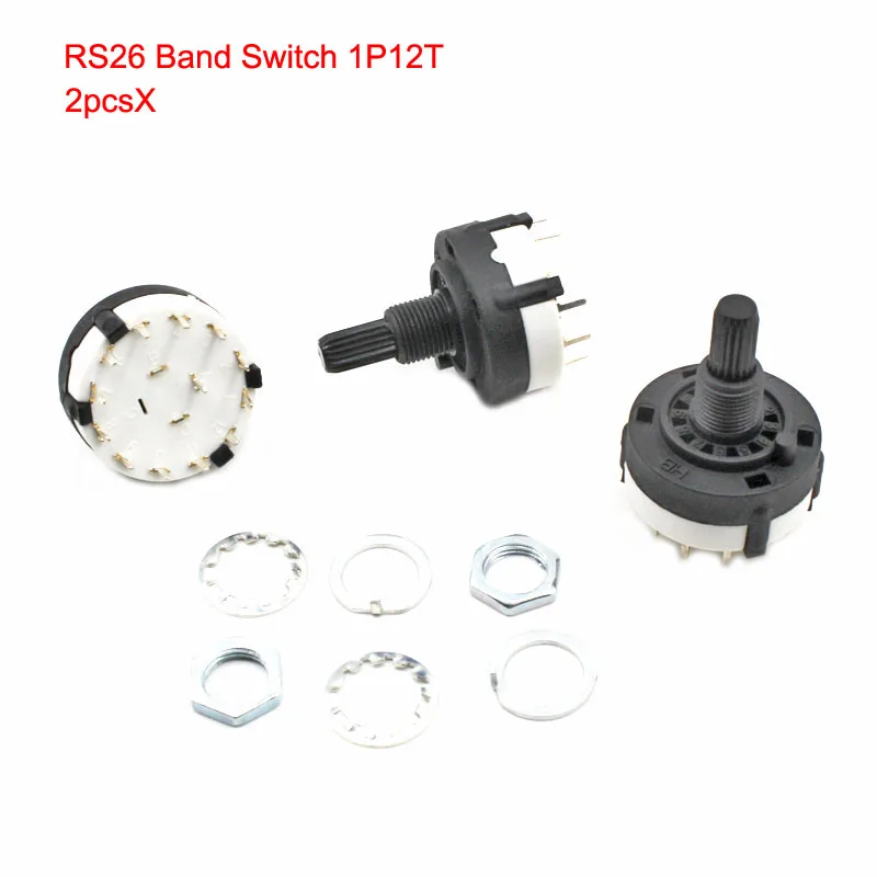 RS26 1P12T 2 шт. RS25 RS26 переключатель диапазонов Band канала поворотный переключатель выбирается положение 1P4T 1P8T 1P12T 2P3T 2P4T 2P5T 2P6T 3P3T 3P4T 4P3T - Цвет: RS26 1P12T