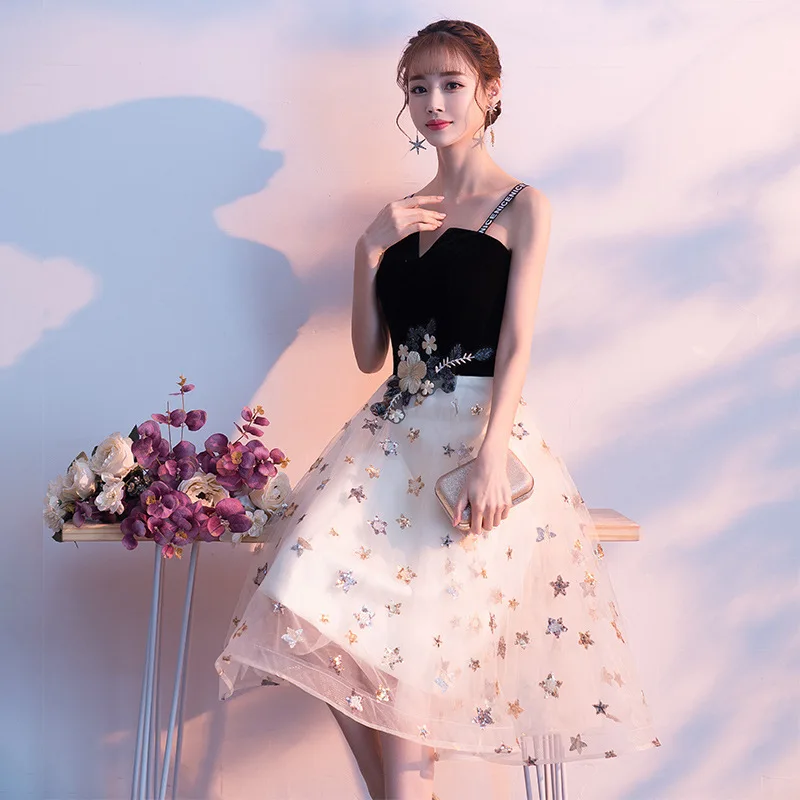 

Black Plus Size 3XL Luxury Sequins Evening Dress Short Gown Party Dresses For Women Elegant Celebrity Stage Show Dresses