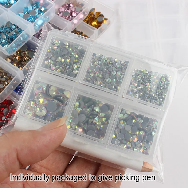 Новый набор 1200 шт/коробок кристалл AB стразы Горячая фиксация ss6-ss30 смешанные