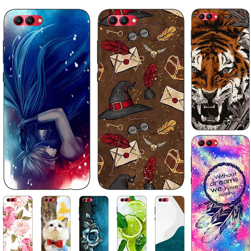 Чехол для телефона Huawei Honor V10, внешний вид 10, женский телефон 5,99 дюйма, Модный мягкий чехол из ТПУ с рисунком из аниме, мультяшный чехол