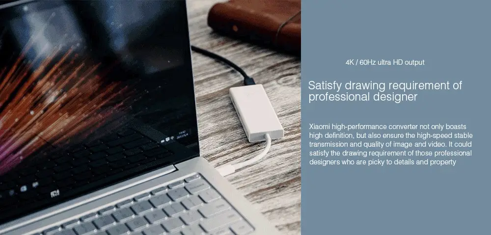 Xiaomi usb type-C к Mini DisplayPort адаптер 4K 60Hz USB-C к Mini DP3.0 конвертер быстрой зарядки для ноутбука Apple MacBook xiaomi