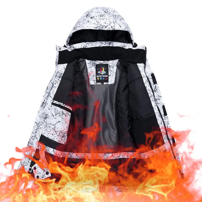 Детская зимняя Лыжная куртка ветрозащитная Водонепроницаемая плотная теплая