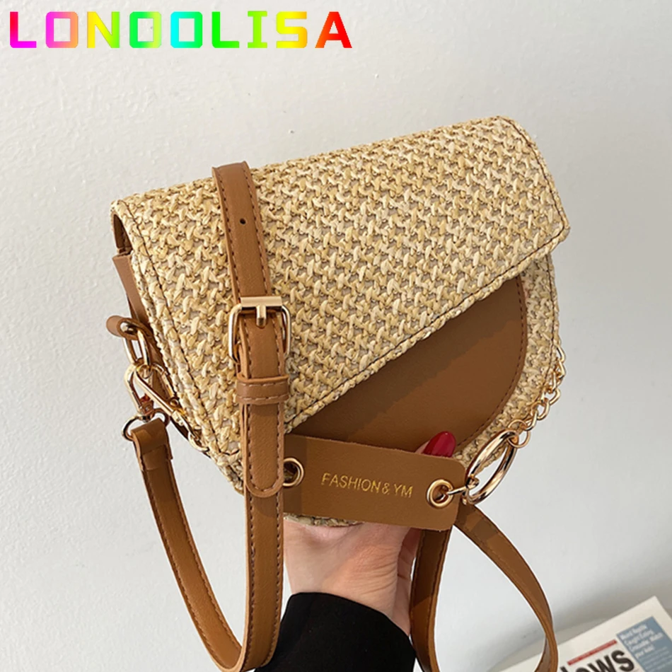 

Weave Crossbody Saddle Bag for Women 2021 Fashion Lady Knitting Chain Handbag Luxury Designer Female Shoulder Messenger Sea Sac