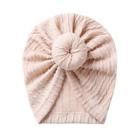 24pclot round bowknot baby hat baby girl boys hats toddler ribbed bow turban headbands bonnet infant caps newborn winter hat