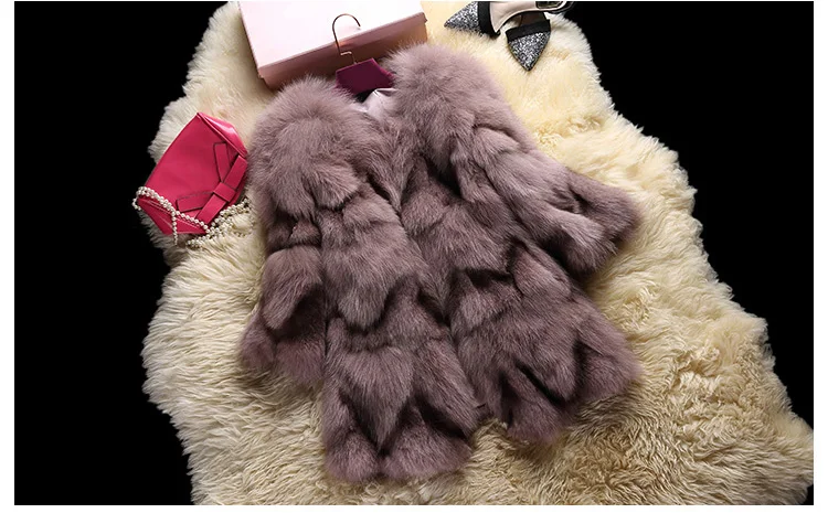 

fur Real fox natural genuine coat women fashion three quarter sleeve jacket ladies overcoat F20
