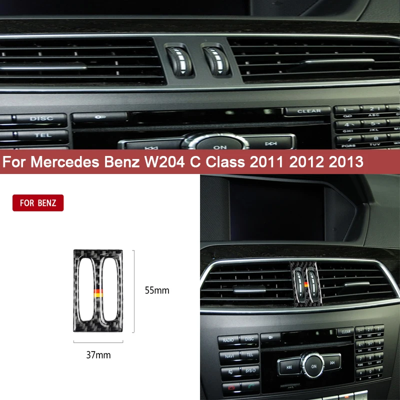 

New Auto Interior Accessories for Mercedes Benz W204 C Class 2011 2012 2013 Car Carbon Fiber Air Outlet Knob Sticker