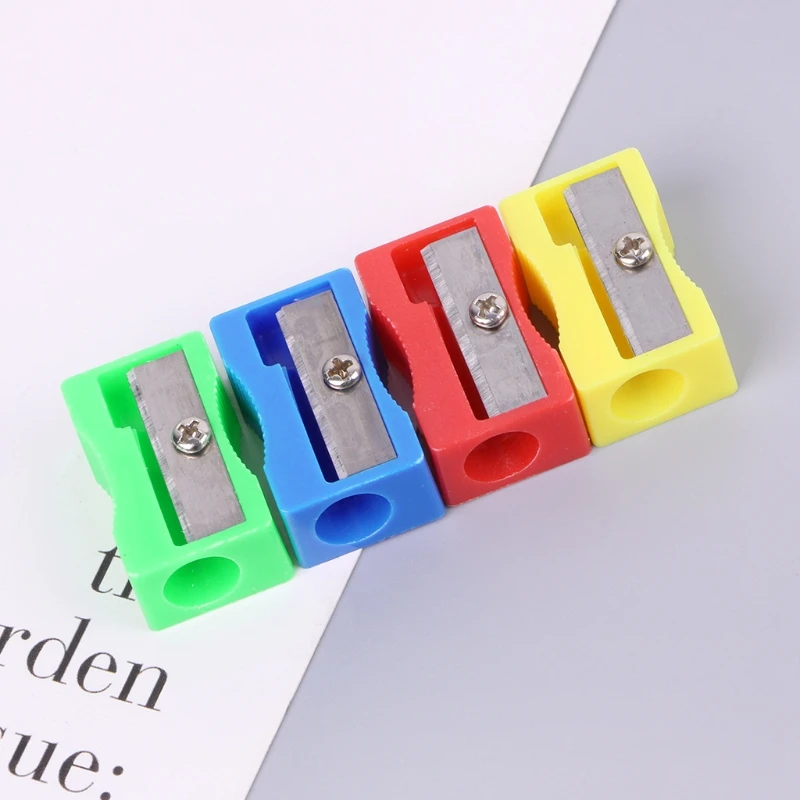 Пластиковая ручная точилка для карандашей с одним отверстием 10 шт. школьные и