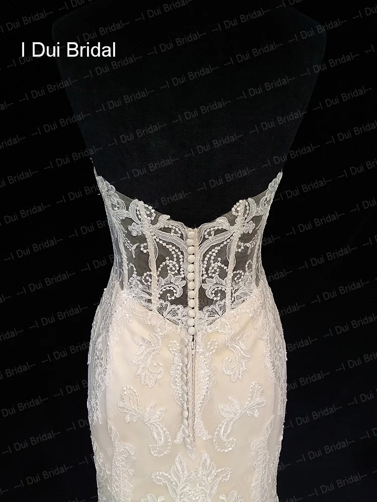 Sweetheart Mermaid Wedding Dress Lace Appliqued High Quality Bridal Gown
