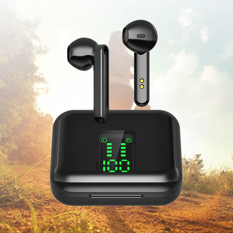 

Новые наушники-вкладыши TWS с сенсорная Bluetooth наушники Беспроводной наушники 5,0 In-Ear спортивные стерео светодиодный Мощность Шум шумоподавле...