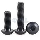 50 шт. M2 M2.5 M3 M4 ISO7380 легированная сталь 10,9 уровень черная Шестигранная головка шуруп мебельные Грибовидные колпачки шестигранные болты HW041