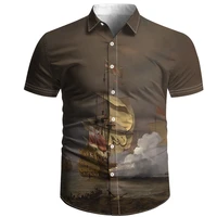 fashion hawaiian mens shirt monochrome 3d printed shirt fine dyed cloth shirt casual beach hip hop shirt