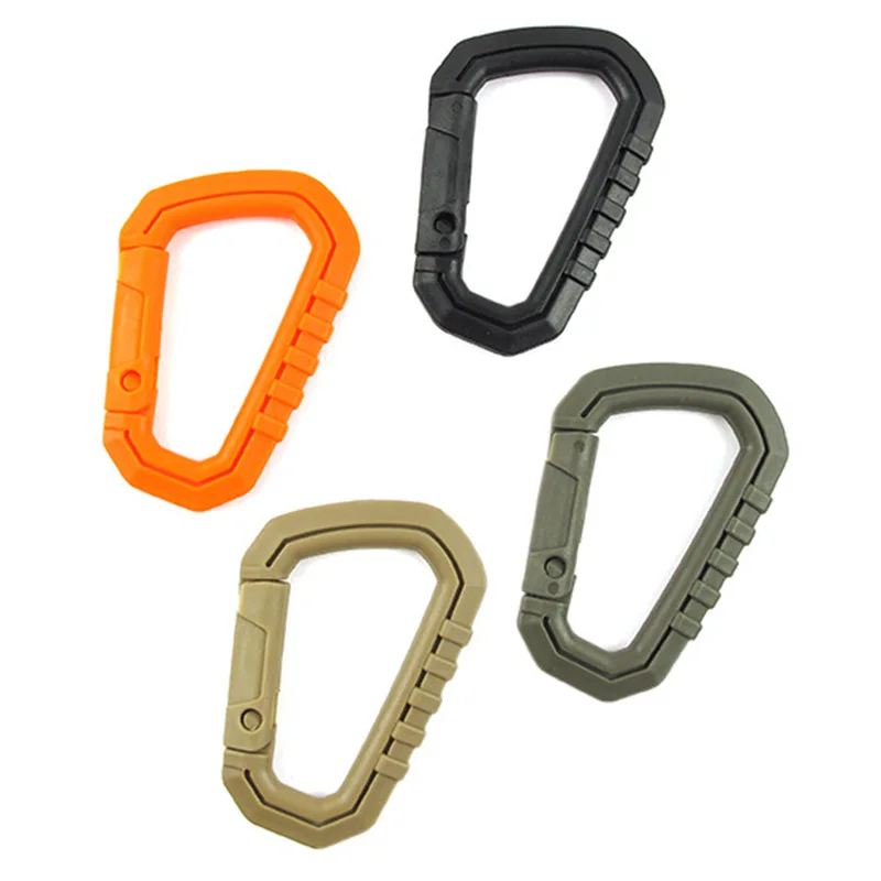 

2021 Hot Mountaineering Buckle D Shape Carabiner Tactical Plastic Button Climbing Accessories D Button Carabiner Bag Buckle