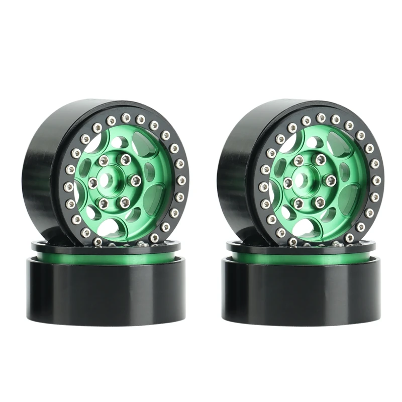 

4PCS 1.9 Metal Beadlock Wheel Hub Wheel Rims for 1/10 RC Crawler Axial SCX10 90046 AXI03007 Traxxas TRX4 RC4WD D90