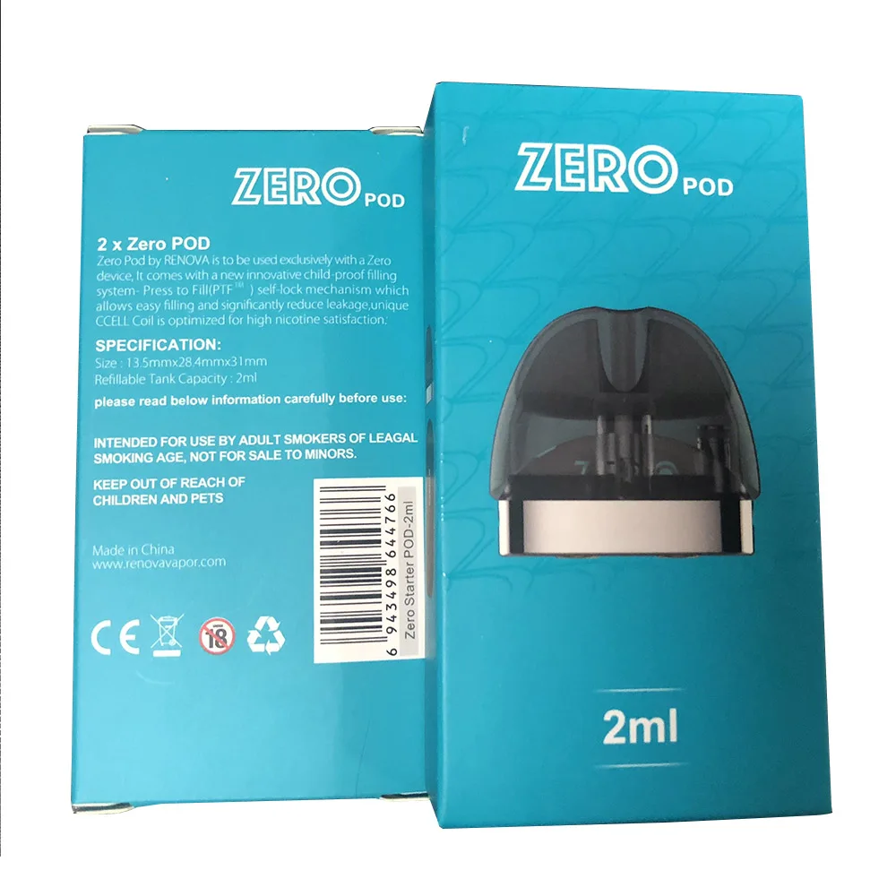 Vaporesso Renova Zero Pod с 2 мл емкостью и 1.0ohm головкой катушки Атомайзеры Vape бак для электронных сигарет zero kit