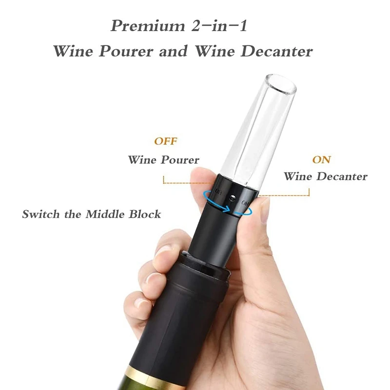

2 Pcs Wine Aerator,2-In-1 Wine Pourer and Wine Decanter,Tight Fitting Wine Dispenser Spout for Aerating Wine Instantly