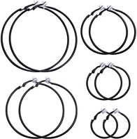 5 pairs clip on earrings hoop non piercing women clip earrings for women and girls 5 sizes