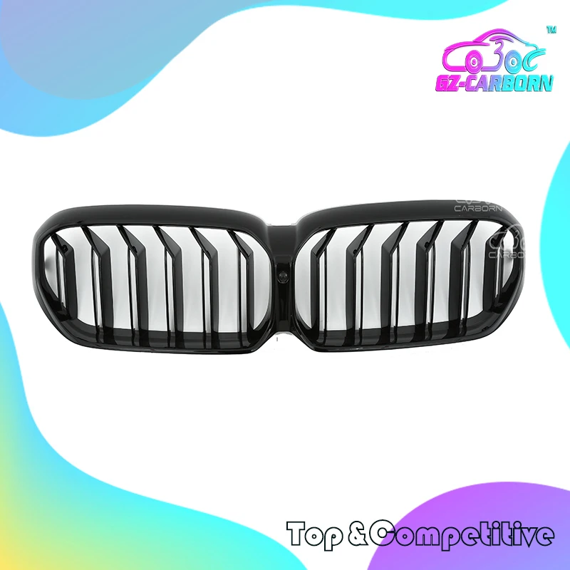 

2021-ON For BMW 5 Series G30 Grill Replacement Style Double Slats ABS Plastic Front Kidney Grille Overlay