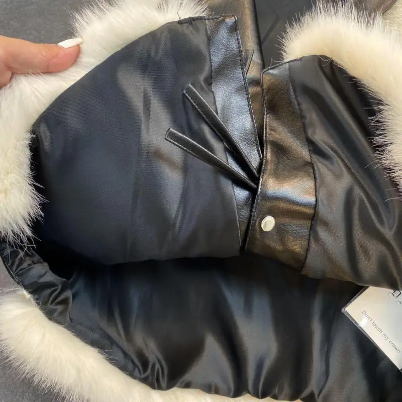 

2020 New Women Vest Coat Imitation Fox Hair PU Waistcoats Women Vest Jacket Winter Fashion Black PU Vests All Match Winter Coat