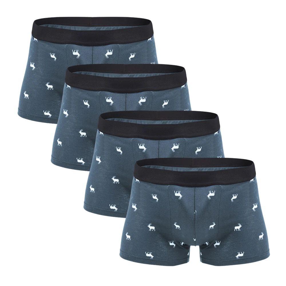 Men's Panties Cotton Printing Underwear Men Set Soft Men Underpants Boxer Pouch Man Boxer Shorts Underwear High Quality 4PCS